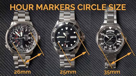 slender wrist watch size guide.